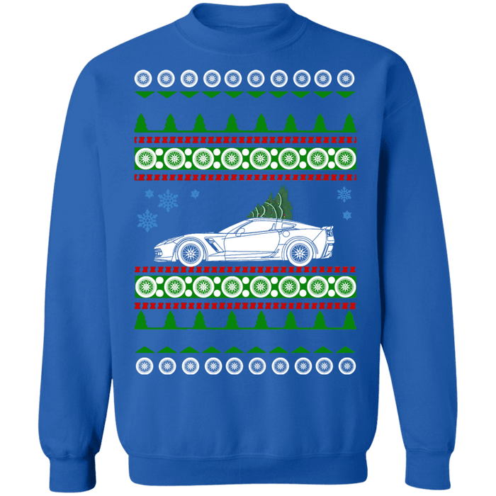 Corvette C7  Ugly Christmas Sweater Green Tree sweatshirt