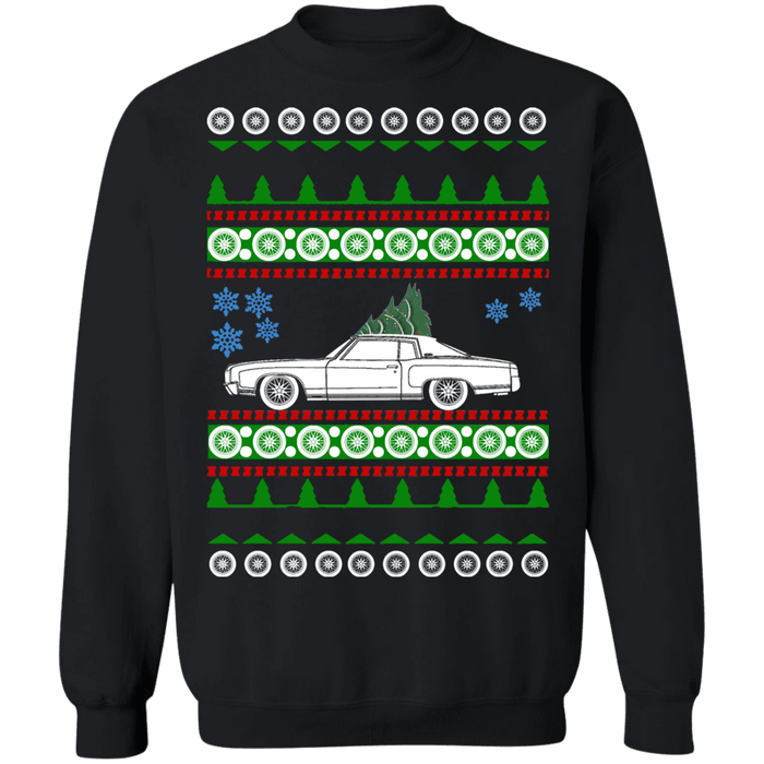 Car like First Generation Chevy Monte Carlo ugly christmas sweater