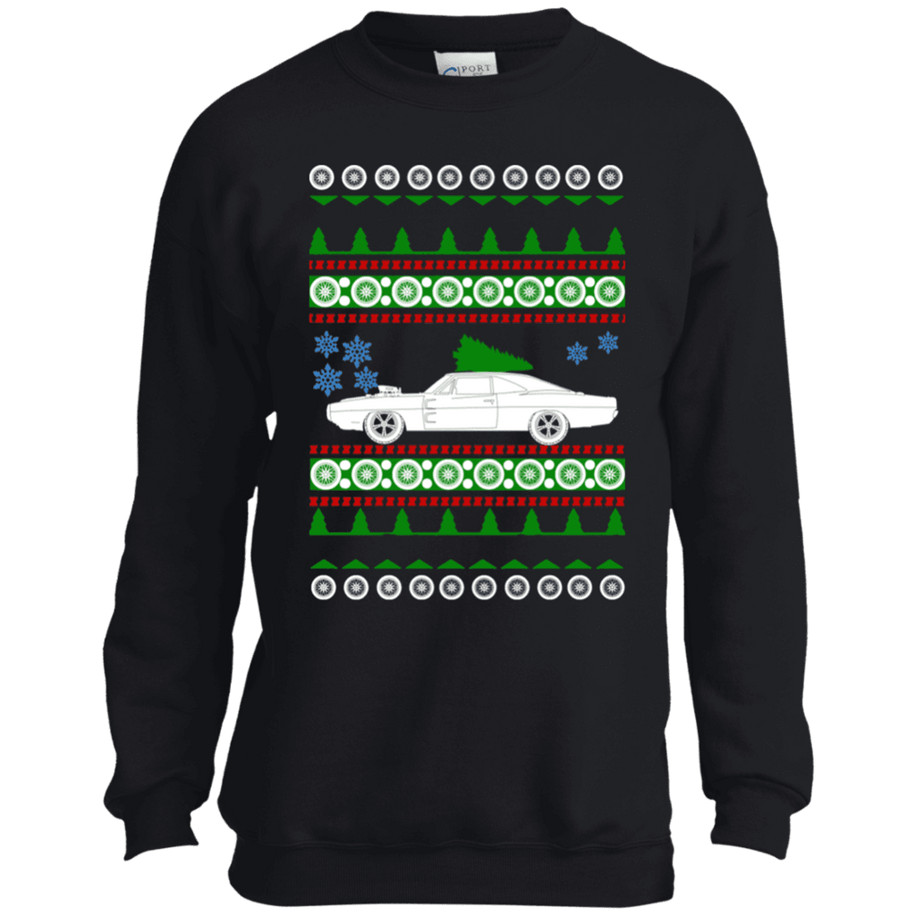 Kids 1967 american car or truck like a  Charger Ugly Christmas Sweater sweatshirt