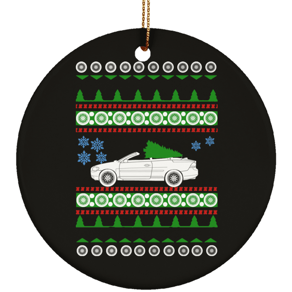 Volvo C70 Convertible ugly Christmas Sweate Ornament