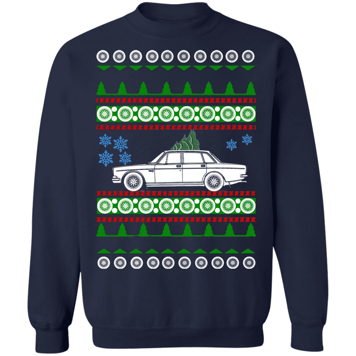 car like 1973 Swedish Car like a  164E Ugly Christmas Sweater