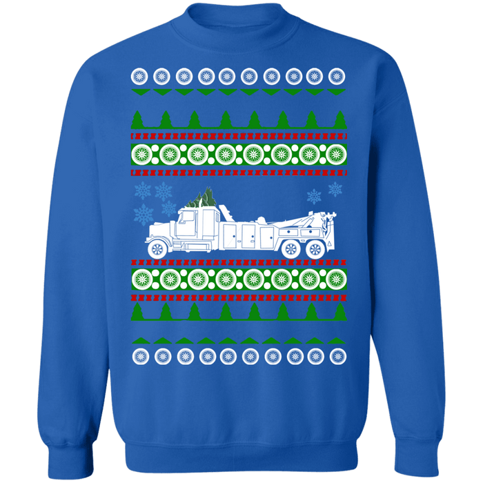 Semi Truck Tow Truck Ugly Christmas Sweater