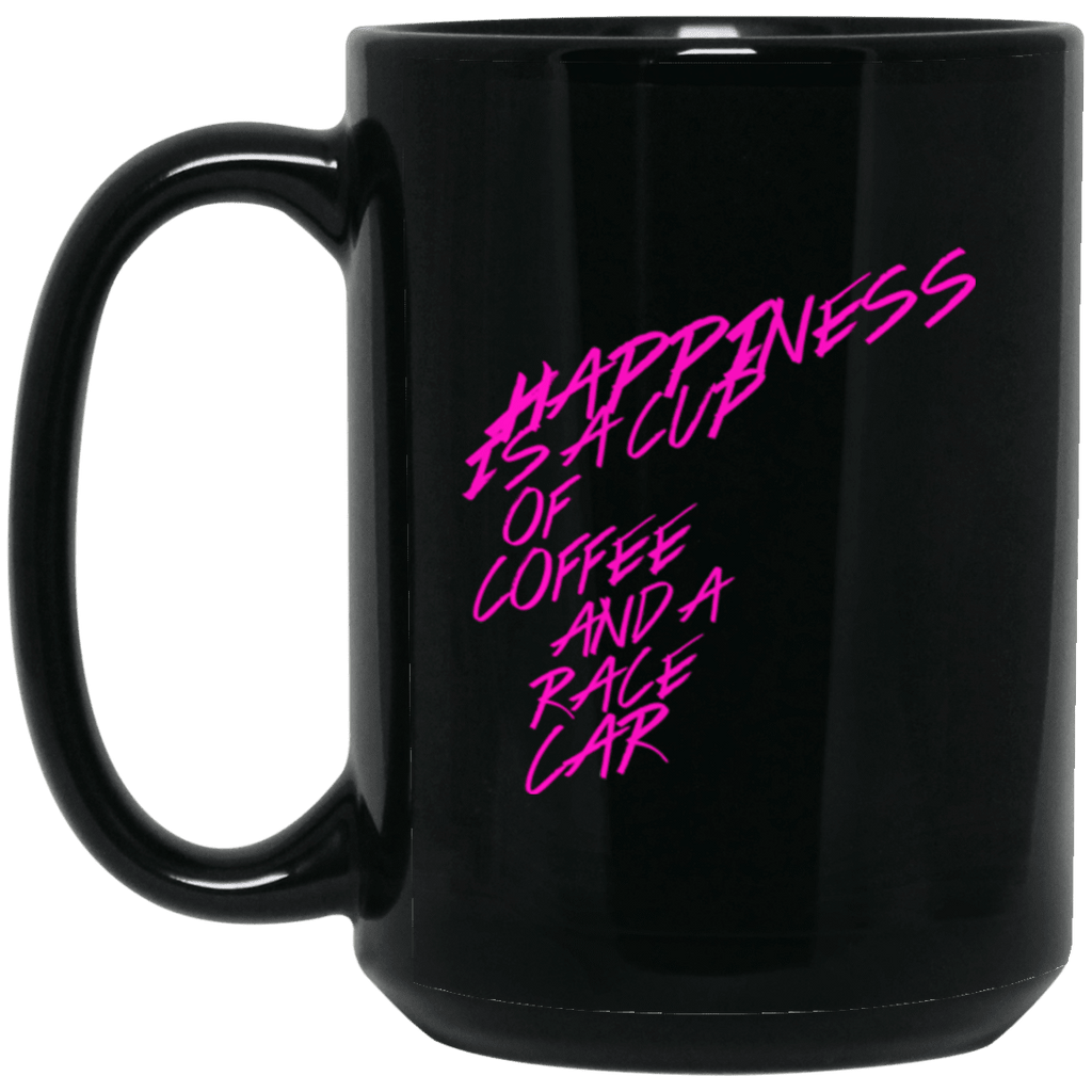 Happiness is a Race Car and Cup of Coffee 15oz Mug
