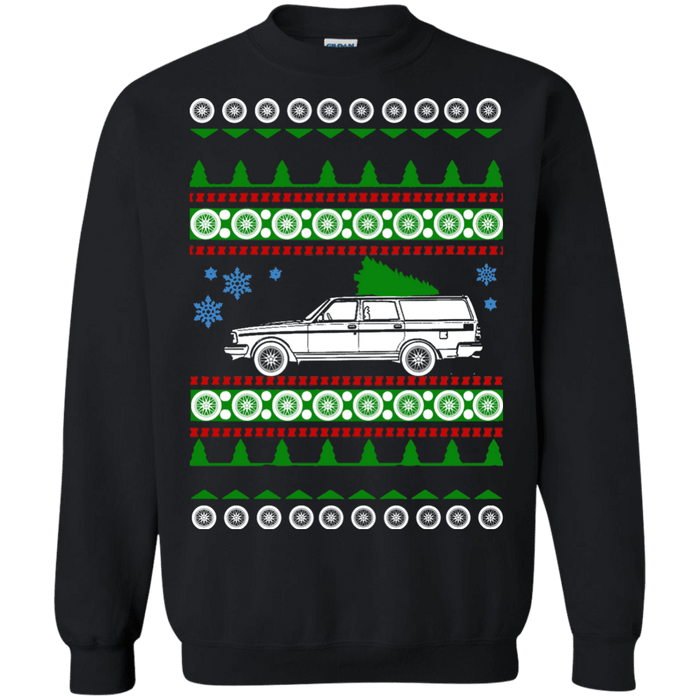 Swedish Car like a  245 Wagon Ugly Christmas Sweater Crewneck sweatshirt