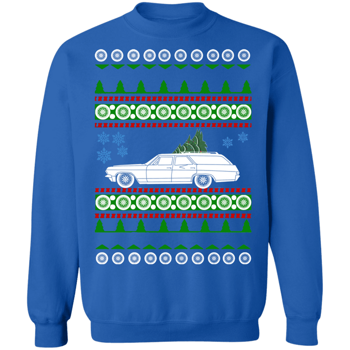 Chevy Impala Wagon Ugly Christmas Sweater 1965