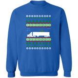 Semi Truck Ugly Christmas Sweater Sweatshirt Conventional single axle