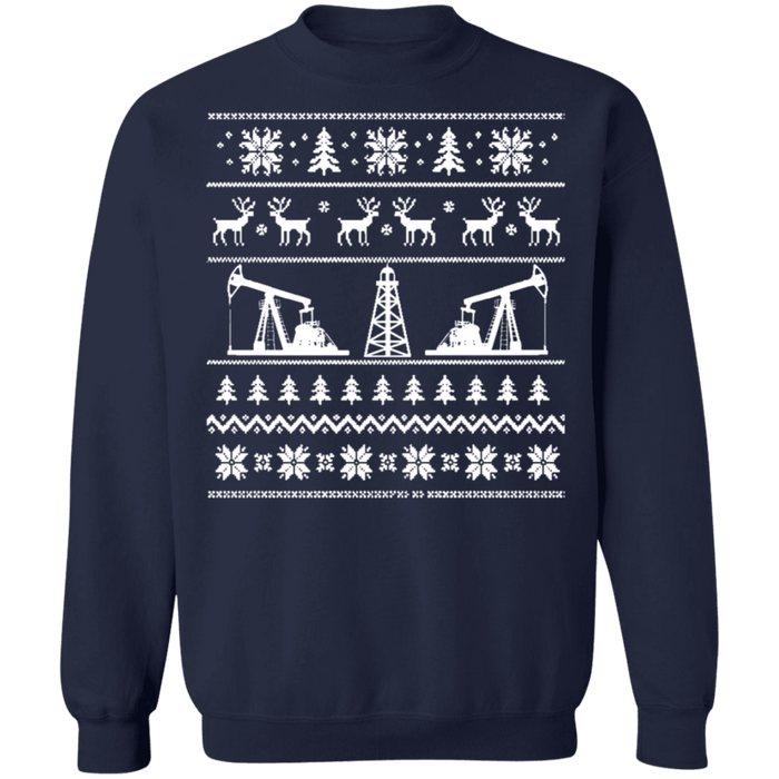 Oil Rigger Ugly Christmas Sweater rig derrick