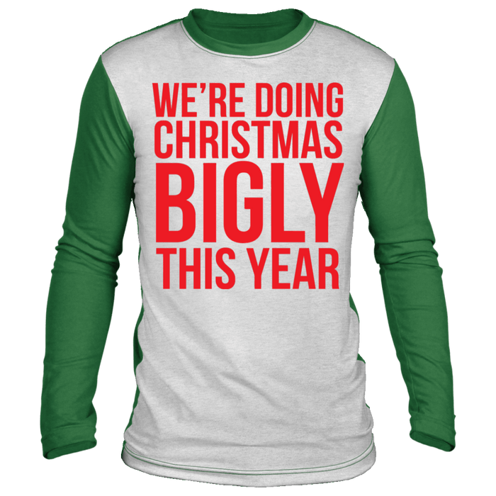 We're doing Christmas Bigly This Year Color Block Ugly Holiday Sweater sweatshirt