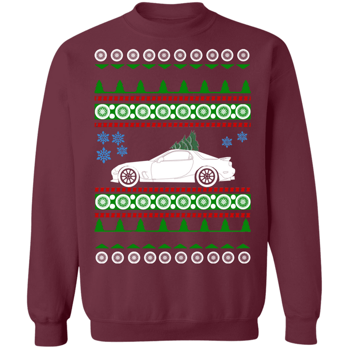 Car like a 3rd gen Rx-7 Ugly Christmas Sweater Sweatshirt new tree