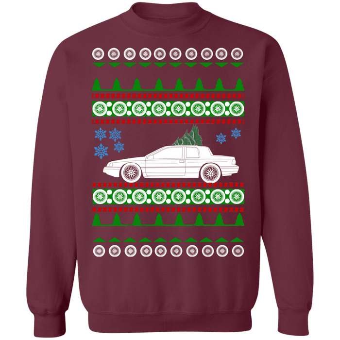 Car like a Mercury Cougar XR7 Ugly Christmas Sweater 1992