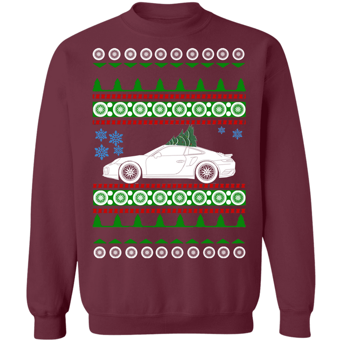 German Car 991 Turbo Ugly Christmas Sweater Sweatshirt