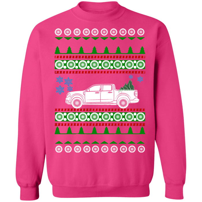 Truck like a Ford Maverick Electric Ugly Christmas Sweater