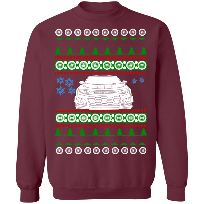 Camaro ZL1 1LE front ugly christmas sweater