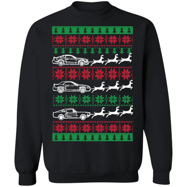 Generations of Ford Mustangs Ugly Christmas Sweater