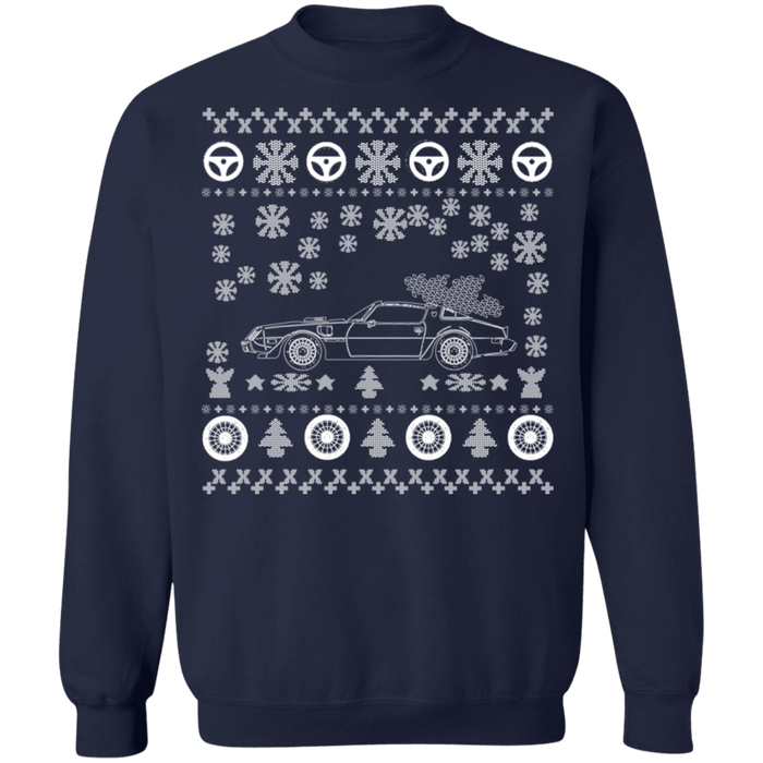 car like a 1979 Firebird Trans Am ugly christmas sweater V2