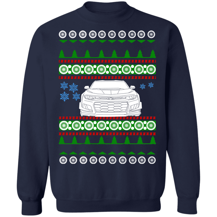 Camaro ZL1 1LE front ugly christmas sweater