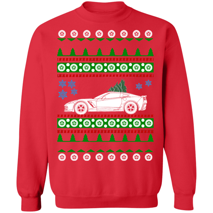 Corvette C7 Ugly Christmas Sweater Sweatshirt V3