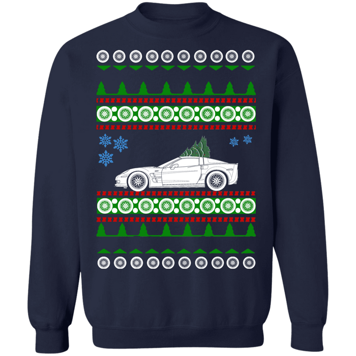 Corvette C6 Ugly Christmas Sweater new tree