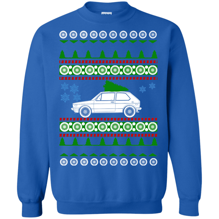 German Car like  Rabbit GTI MK1 Ugly Christmas Sweater green tree sweatshirt