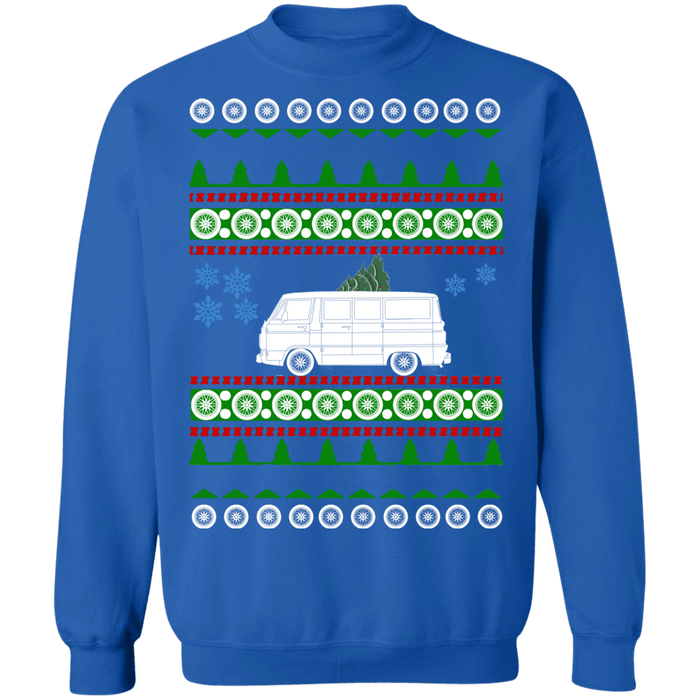 Van american car or truck like a  A100 Ugly Christmas Sweater Sweatshirt