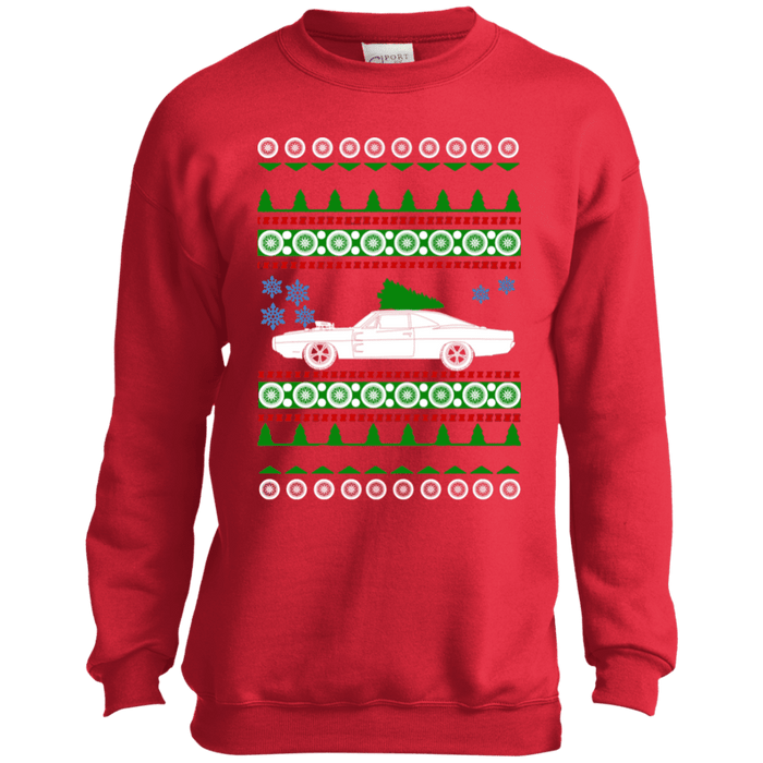 Kids 1967 american car or truck like a  Charger Ugly Christmas Sweater sweatshirt