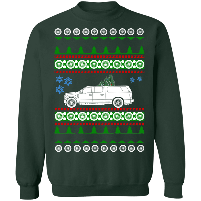 Ford F350 Super Duty truck ugly christmas sweater with topper