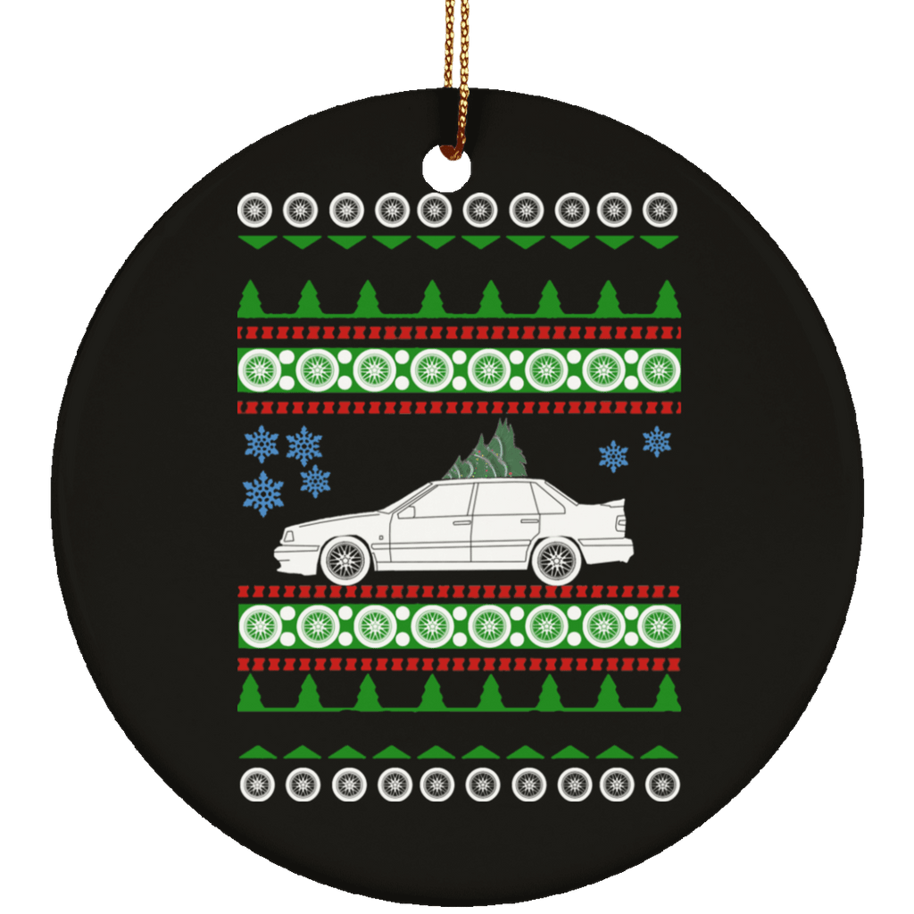 Swedish Car like volvo 850R Sedan Ugly Christmas Sweater ornament