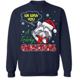 We wish you a trashy christmas racoon ugly christmas sweater sweatshirt
