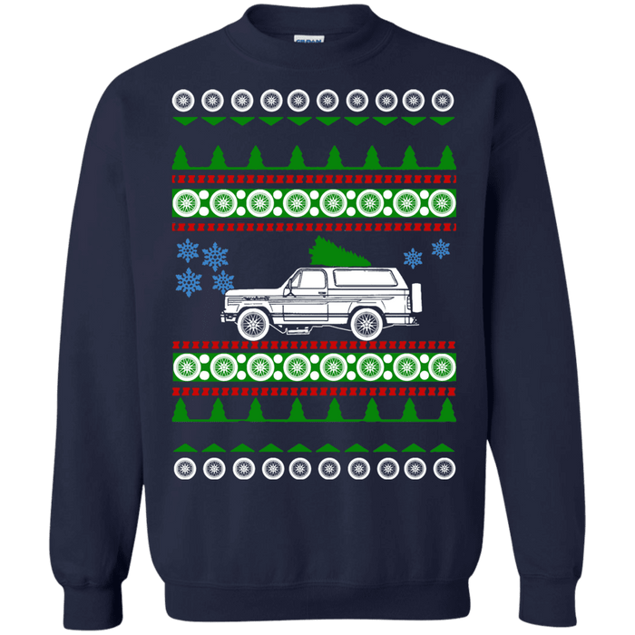 american car or truck like a  Ramcharger 1974 Ugly Christmas Sweater sweatshirt