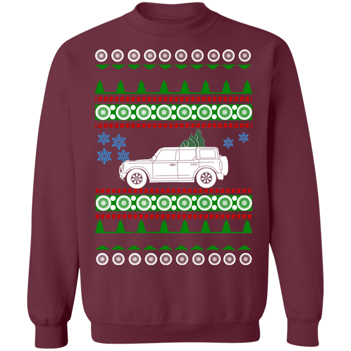 Truck like a Bronco Sport Ugly Christmas Sweater Sweatshirt