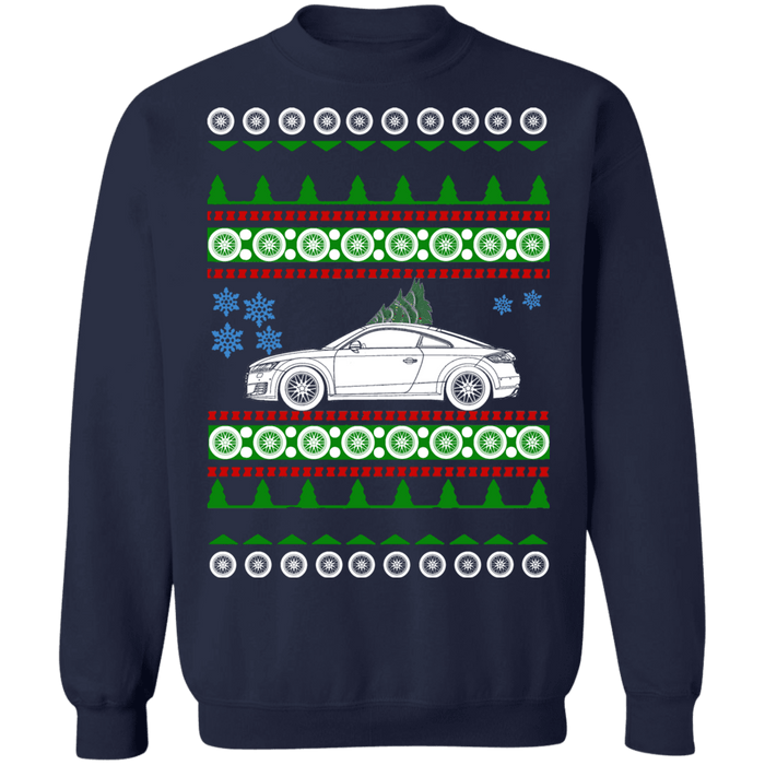 German car like 3rd gen Audi TT ugly christmas sweater