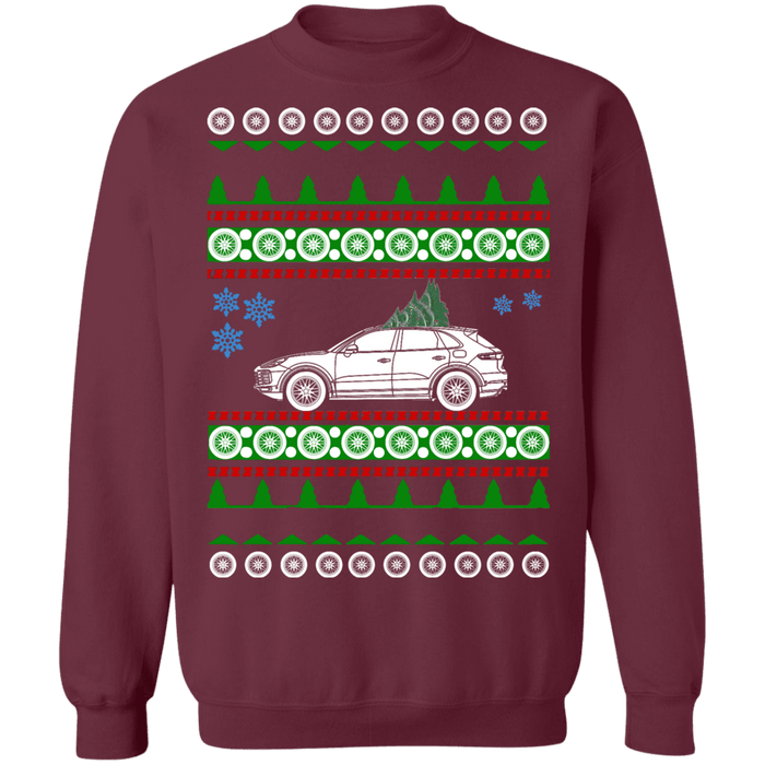 German SUV like Porsche Cayenne Coupe Ugly Christmas Sweater