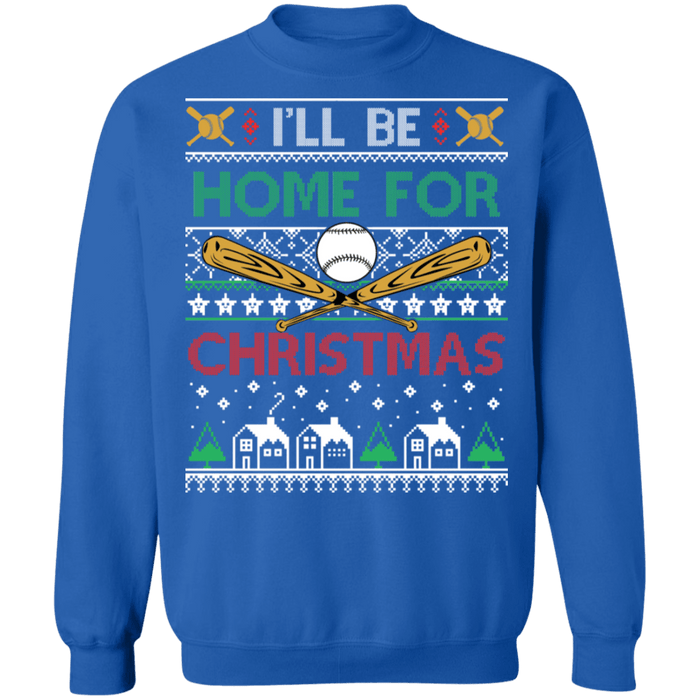 I'll be home for the holidays Baseball Player Ugly Christmas Sweater sweatshirt