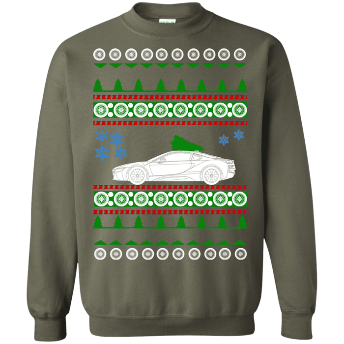 Electric Car BMW i8 Ugly Christmas Sweater sweatshirt