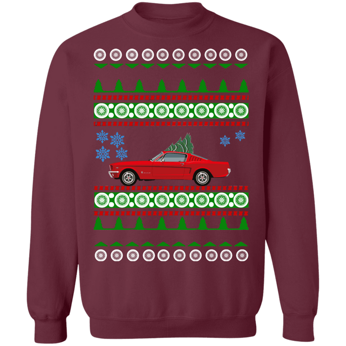 Ford Mustang fastback 1965 v2 Ugly christmas Sweater