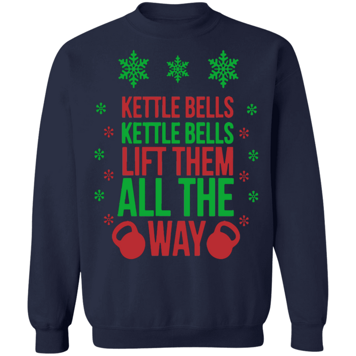 Kettle bells all the way ugly christmas sweater sweatshirt