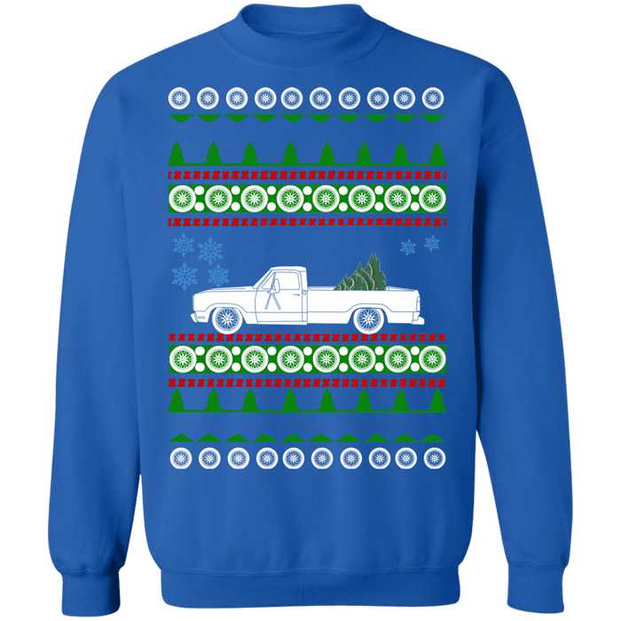 american car or truck like a  D200 3rd gen ugly christmas sweater