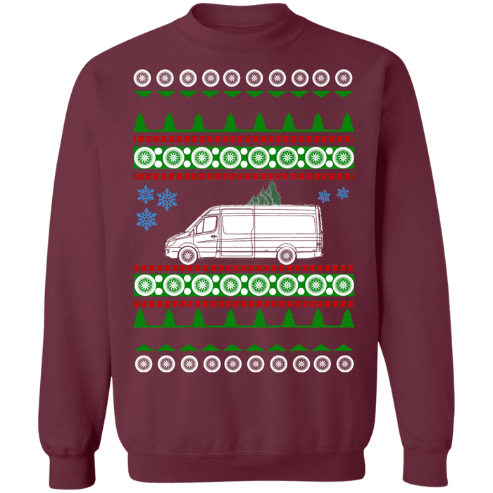 Mercedes Sprinter Van ugly christmas sweater