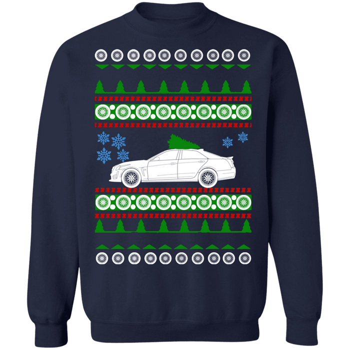 Car Ugly Christmas Sweater Cadillac CTS-V 2016 sweatshirt