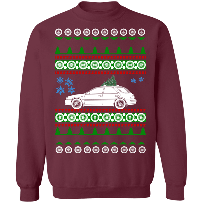 Japanese Car Outback Sport Ugly Christmas Sweater Impreza 1st gen 1997