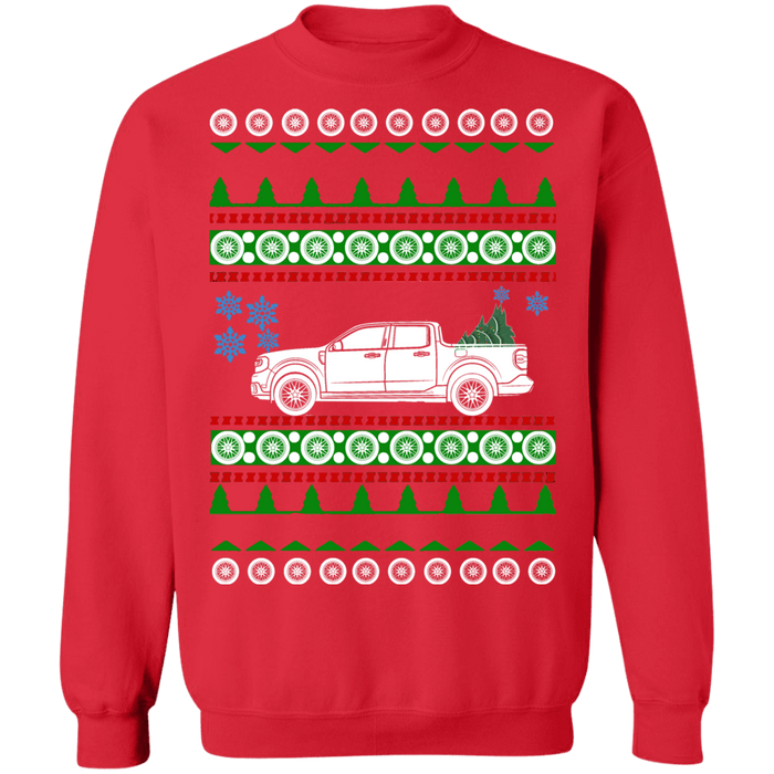 Truck like a Ford Maverick Electric Ugly Christmas Sweater