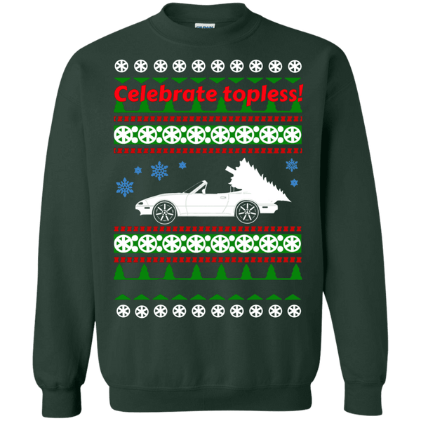 Mazda Miata Celebrate Topless ugly Christmas Sweater sweatshirt