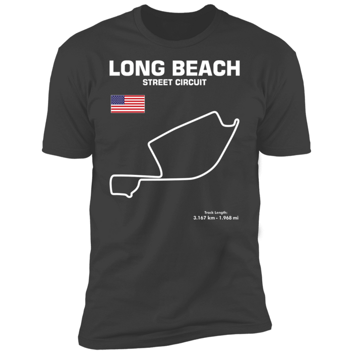 LBC Long Beach Street Circuit Race Track Outline T-shirt