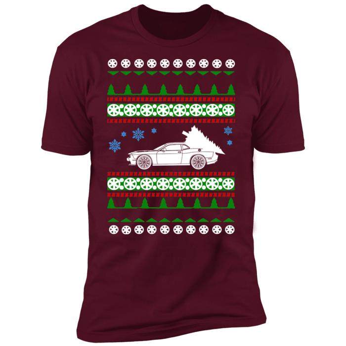 car like a Challenger hellcat ugly christmas sweater t-shirt