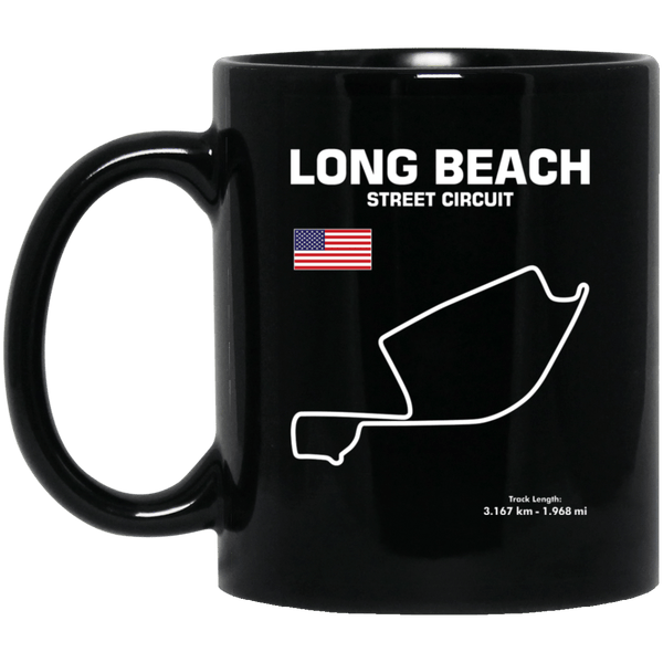 Track Outline Long Beach Street Circuit coffee mug