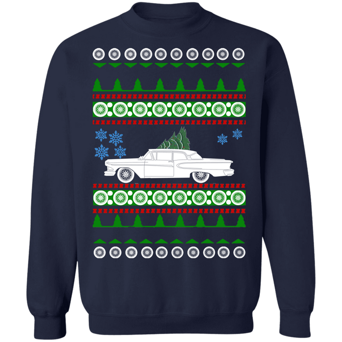 Old Car like Edsel Corsair Ugly Christmas Sweater Sweatshirt