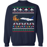 Airplane jet reindeer ugly christmas sweater sweatshirt