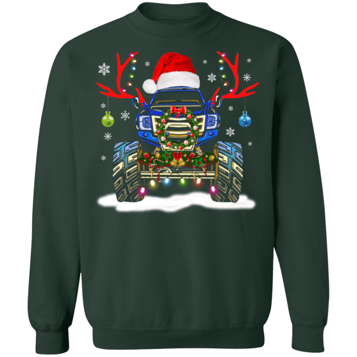 Monster Truck Reindeer Antlers ugly christmas sweater sweatshirt