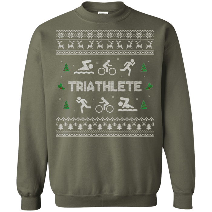 Triathlon Ugly Christmas Sweater Bike Run Swim Cycle sweatshirt