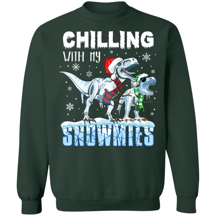 Chilling with my Snowmies T-rex Dinosaurs Ugly Christmas Sweater sweatshirt